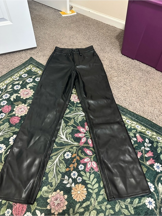 Good American Denim - Good American Black Faux Leather Jeans